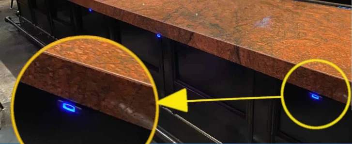 Business counter outlets and charging connections