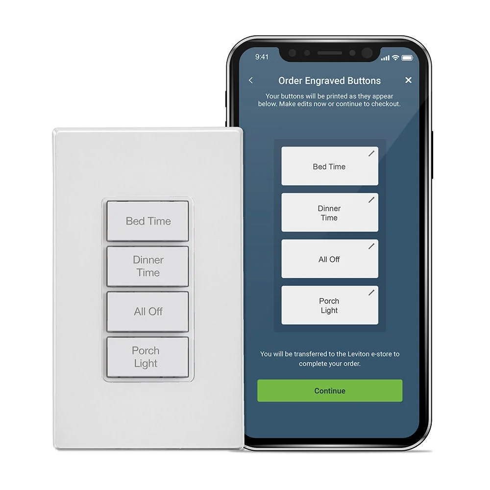 Leviton scene controller and phone app