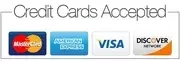 Credit Cards Accepted: Mastercard, American Express, Visa and Discover